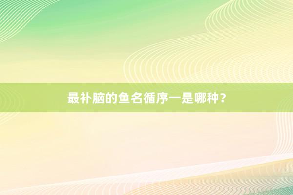 最补脑的鱼名循序一是哪种?